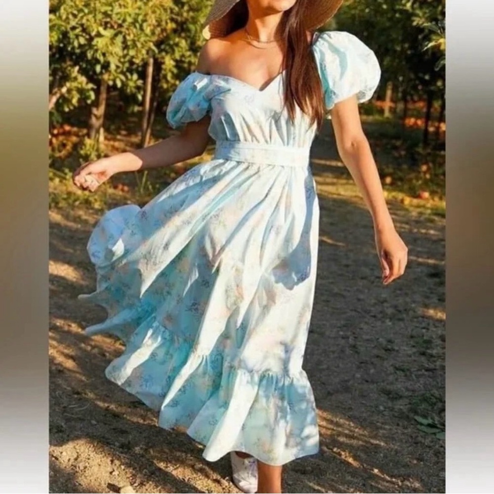 Love Shack Fancy x Target Blue Floral Dress